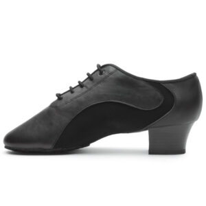Chaussure homme danse latine BD Dance 454 en cuir noir, vue de côté